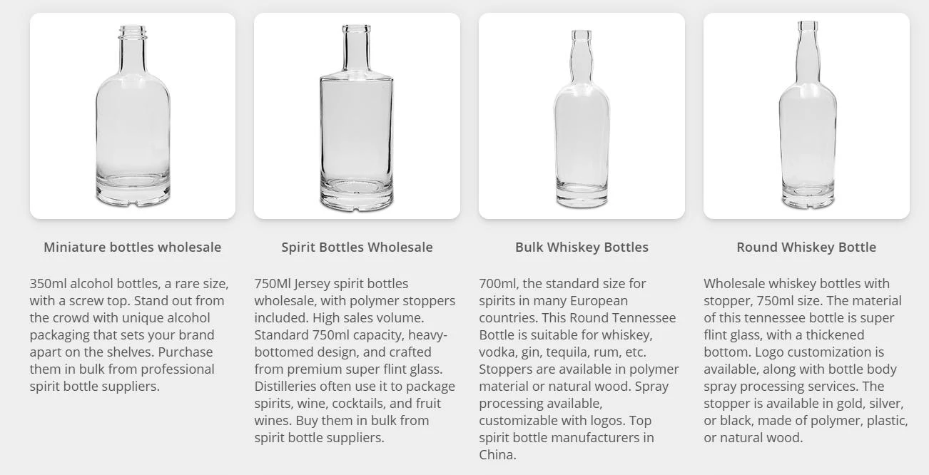 Questa bottiglia rotonda del Tennessee è adatta per whisky, vodka, gin, tequila, rum
