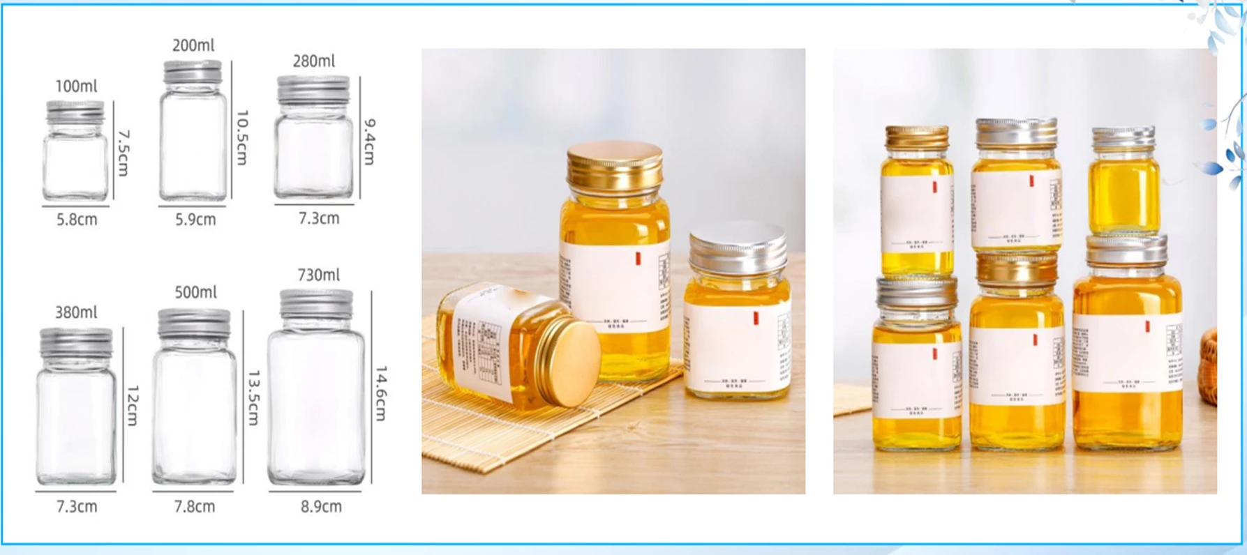 Шестигранные банки для меда оптом от производителя стеклянной упаковки